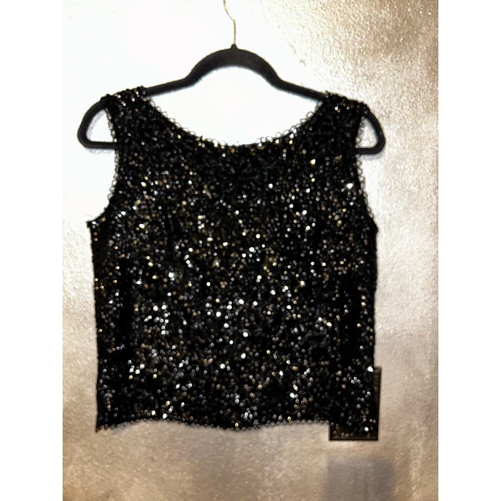 Stephen Chu Beaded Sequin New Years Formal Cocktail Vintage Sleeveless Top